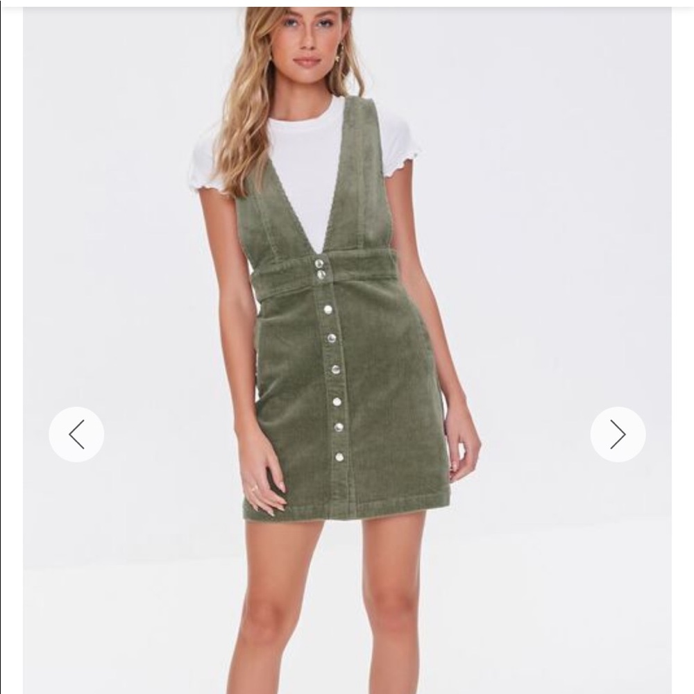 Forever21 Corduroy Pinafore Dress